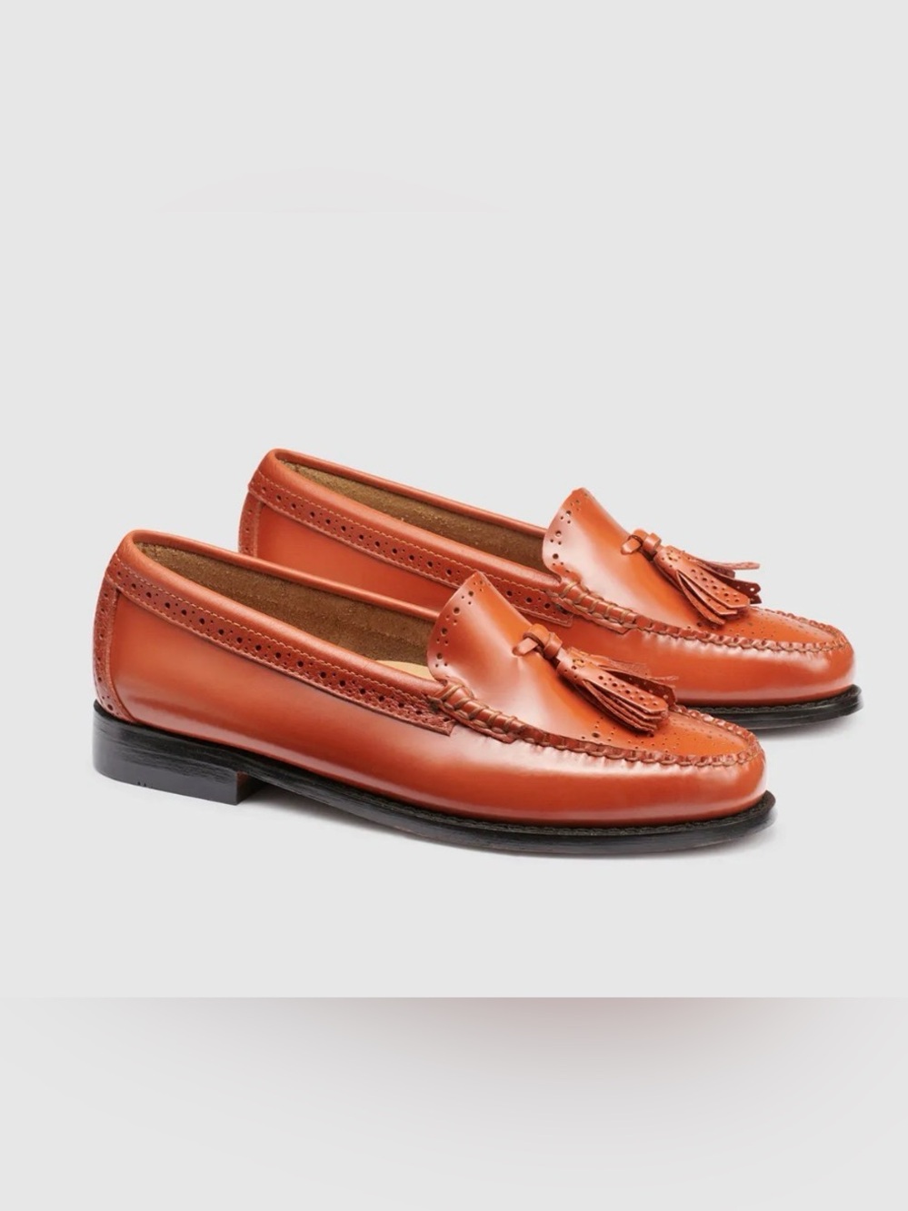 G.H. BASS WEEJUNS Classic Women’sOrange Leather Tassel Loafers